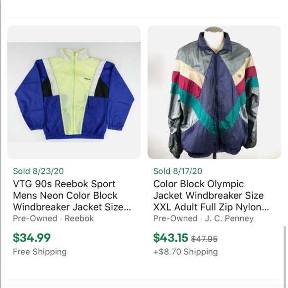 VTG JACKET COLOR BLOCK SILVER THREADS 1X WINDBREAKER - Picture 10 of 11